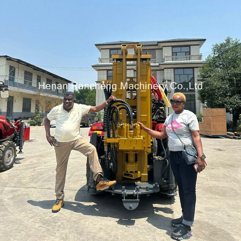 200m Tractor montado Gran potencia máquina de perforación de pozos de agua Tractor Rig de perforación profunda