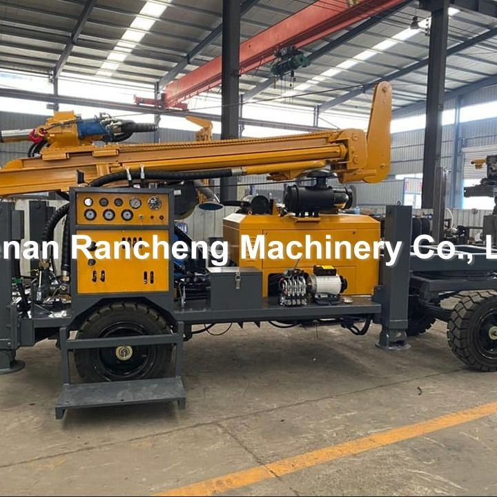 Tanto la bomba de barro DTH como la perforación al aire RCF220W Rig rotativo - Capacidad de 100 a 220 metros
