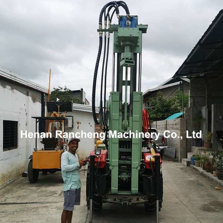 200m Tractor montado en agua profunda Pozo de perforación Rig 45HP Motor diesel Máquina hidráulica de perforación de pozos de agua