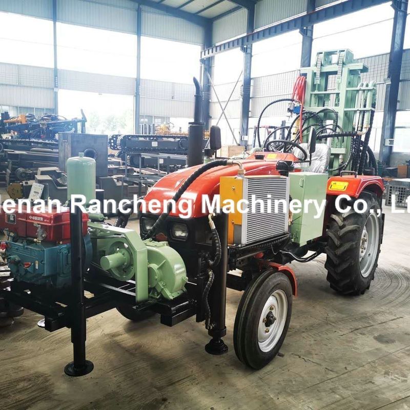 200m Tractor montado en agua profunda Pozo de perforación Rig 45HP Motor diesel Máquina hidráulica de perforación de pozos de agua