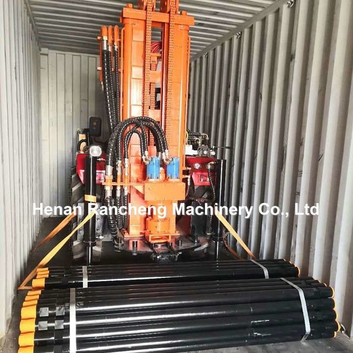 200m Tractor montado en agua profunda Pozo de perforación Rig 45HP Motor diesel Máquina hidráulica de perforación de pozos de agua