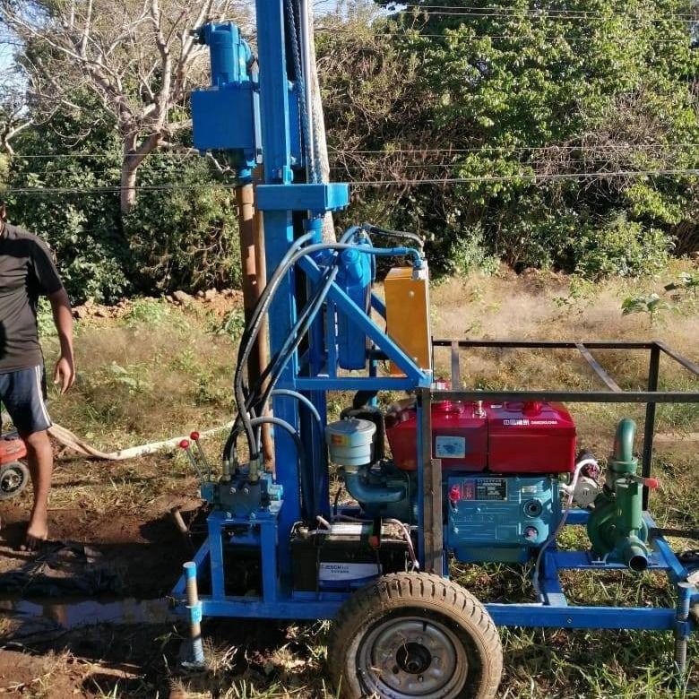 Perforación portátil rotativa 22HP Diésel Perforación de pozos hidráulicos Rig Perforación de pozos pequeños