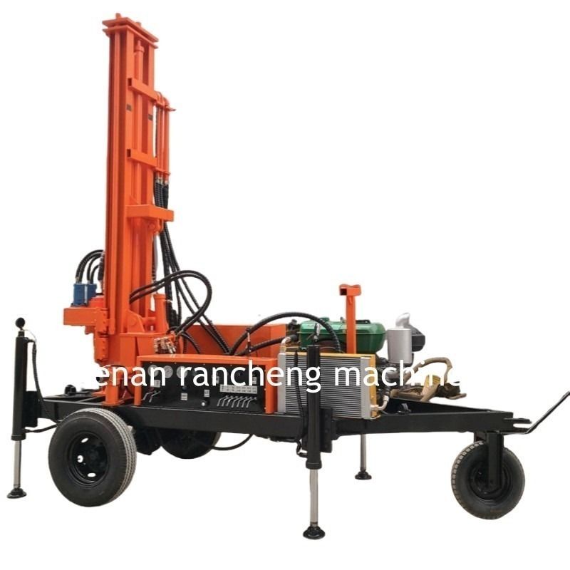 La plataforma de perforación de pozos de agua RCF220W de tipo de rueda de remolque DTH impulsada por un motor de 65 kW