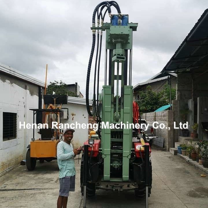 Máquina de perforación de pozos hidráulicos DTH 200 m Máquina de perforación de pozos hidráulicos con tractor neumático portátil