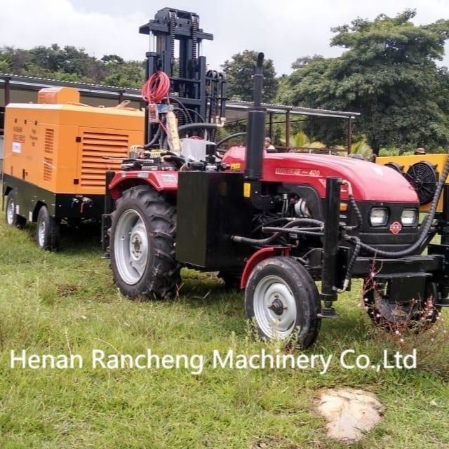 Máquina de perforación de pozos hidráulicos DTH 200 m Máquina de perforación de pozos hidráulicos con tractor neumático portátil
