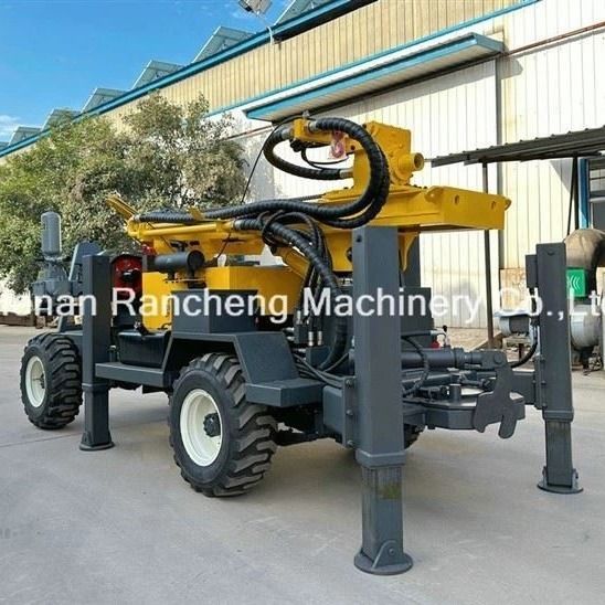 RCF220W 65KW Motor de pozo de agua Trailer de rueda Tipo DTH Rig de perforación de pozo de agua