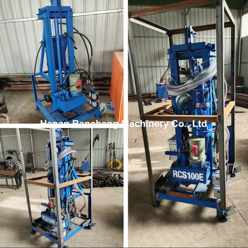 Rig eléctrico portátil de perforación de pozos de agua de 100 m de profundidad con motor de 22 CV 40 kg de carga máxima