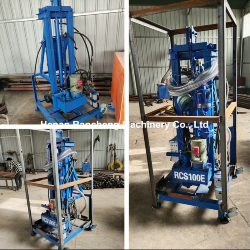 Rig eléctrico portátil de perforación de pozos de agua de 100 m de profundidad con motor de 22 CV 40 kg de carga máxima