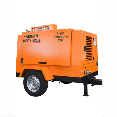 Kaishan Kscy-220/8 55kw 75HP Compresor de aire de tornillo portátil impulsado por diésel