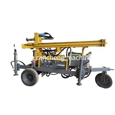 Máquina de perforación de agujeros montada en remolque de ruedas de 150 m de profundidad Motor de 32 CV