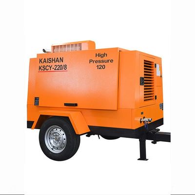 Compresor de aire diésel portátil de 8 bar 55 kW para operaciones de perforación