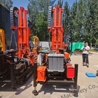 200m Dth remolque de perforación de barro montado en el pozo de agua de perforación Rig con 45kw de diesel